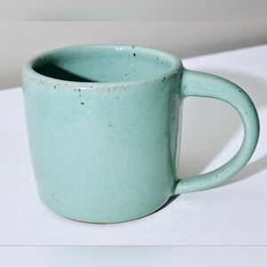 Robin's Egg Blue Pottery Mug Signed